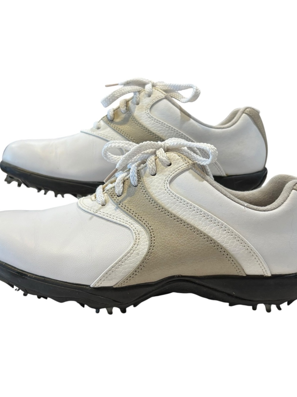 FootJoy FJ Women Size 7.5 White Leather Spiked Golf Shoes Cleats 98803